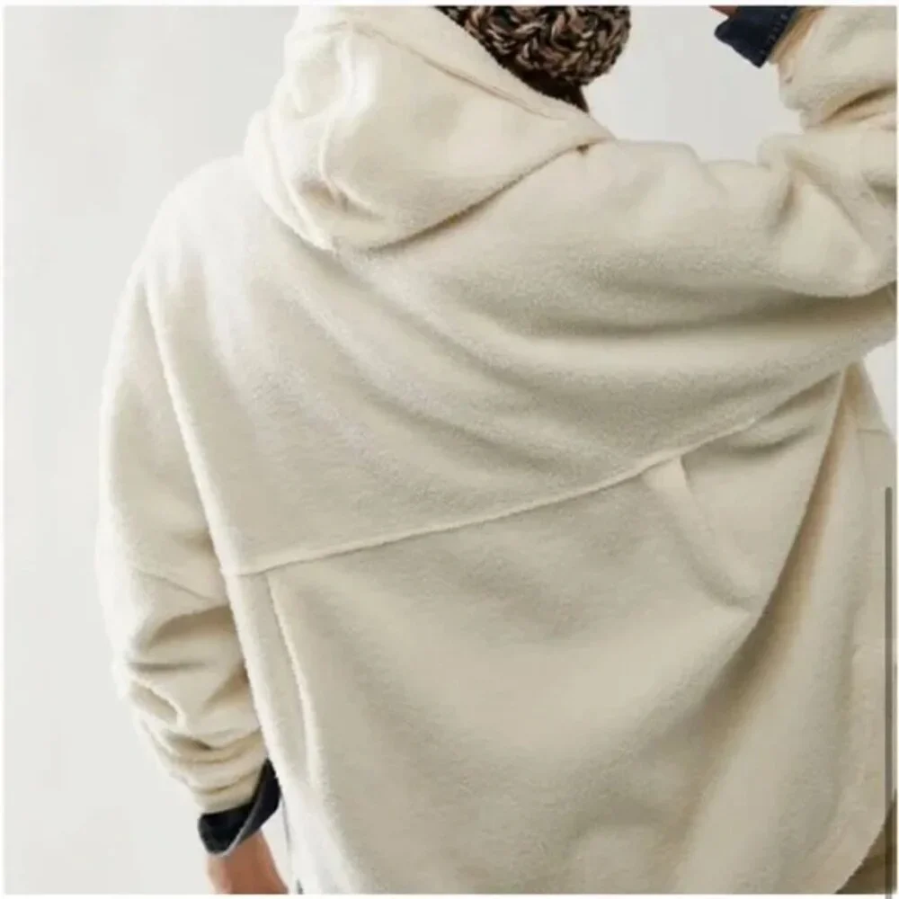 Free People Solid Ivory Nomad Hooded Relaxed Shacket Size Medium - Picture 3 of 7